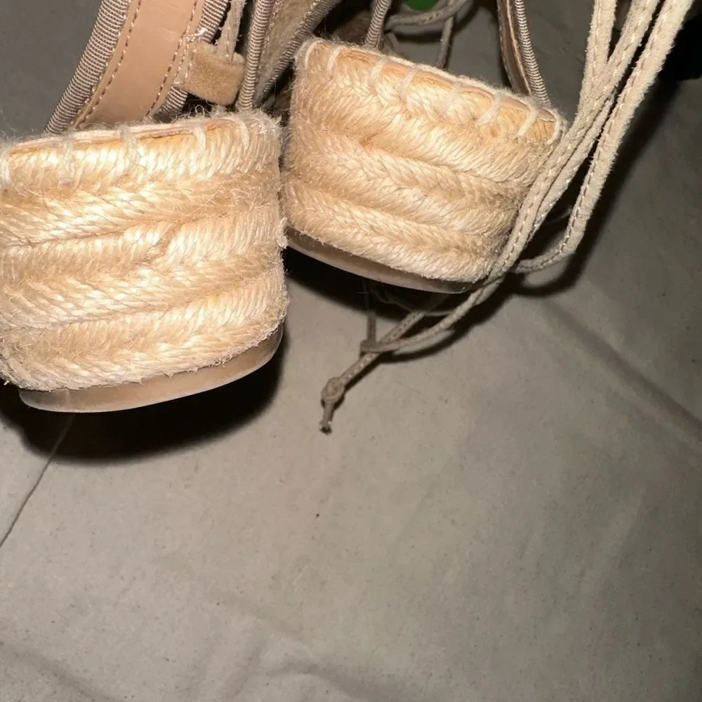 🌿 Franco Sarto “Libby” Espadrille Wedge Sandals - Taupe | Size 8.5